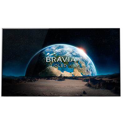 Sony Bravia 55A1BU OLED HDR 4K Ultra HD Smart Android TV, 55 with Freeview HD, Youview, Acoustic Surface & One Slate Design, Black